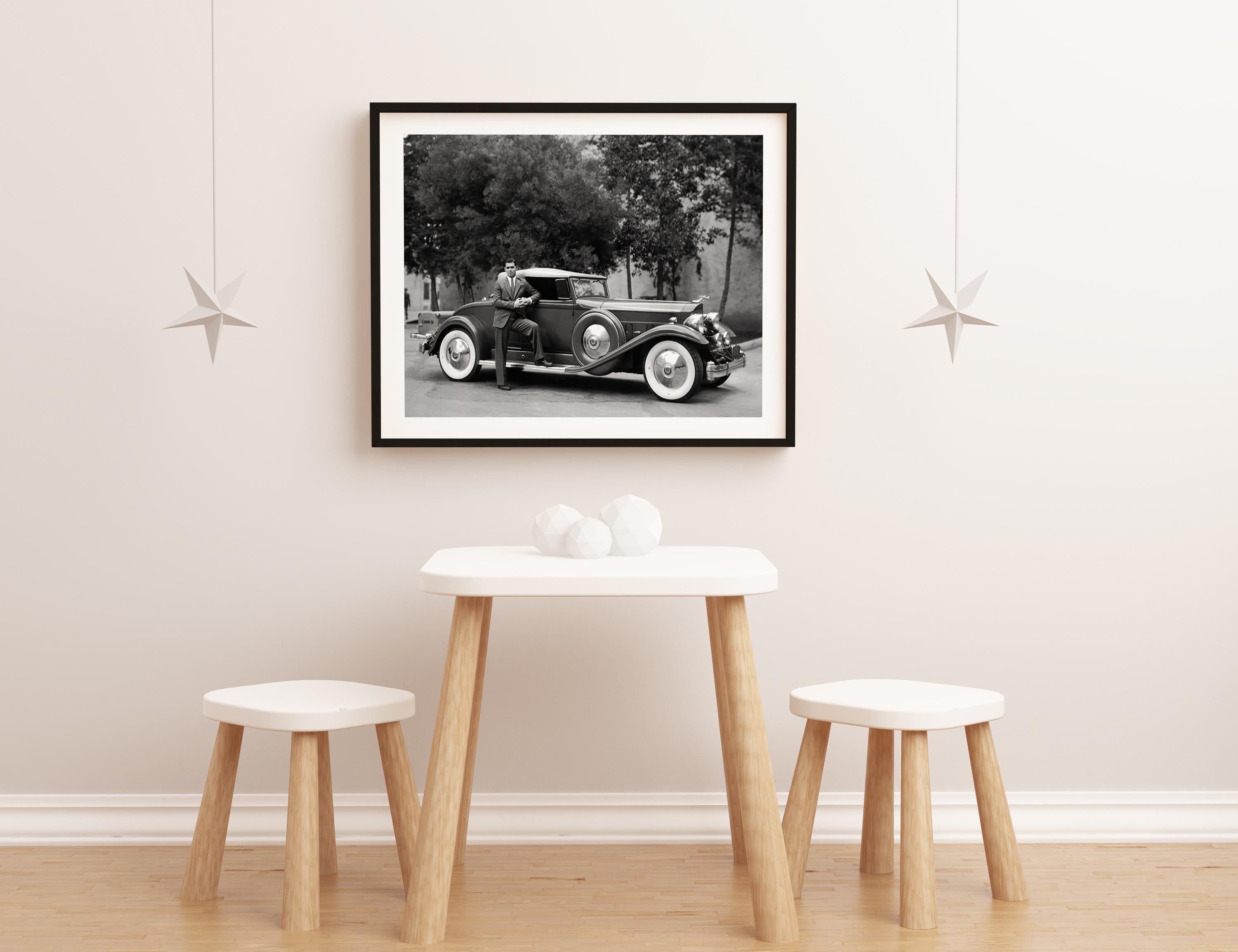 Clark Gable Standing by Car Globe Photos Fine Art Print For Sale 1