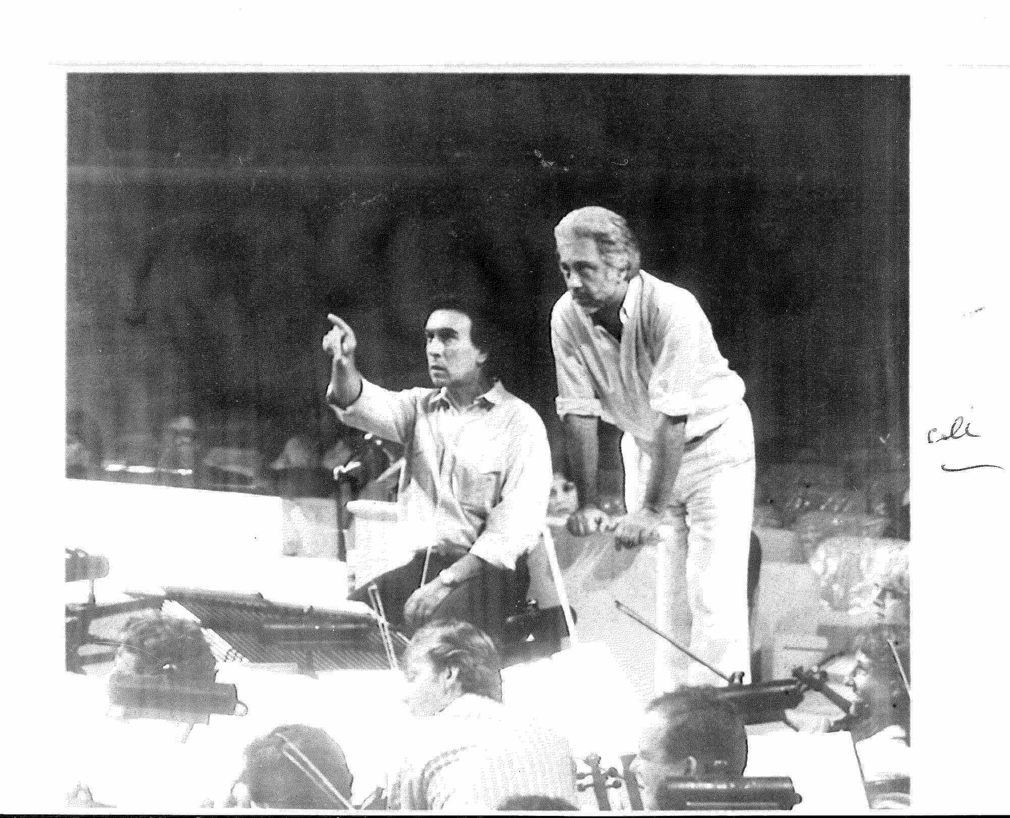 Claudio Abbado with Luca Ronconi - Vintage Photo - 1984