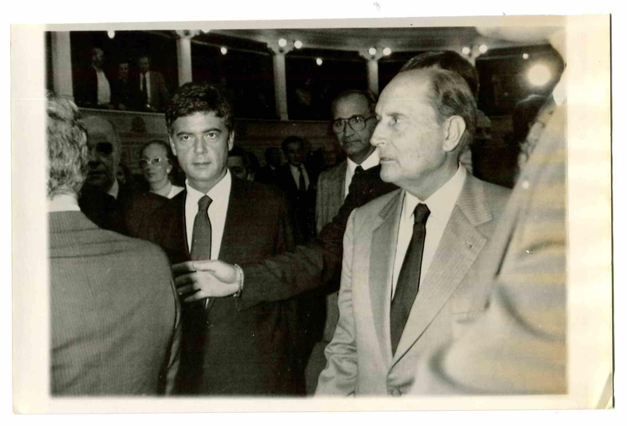 Unknown Portrait Photograph - Claudio Martelli and François Mitterand - Vintage photo - 1970s