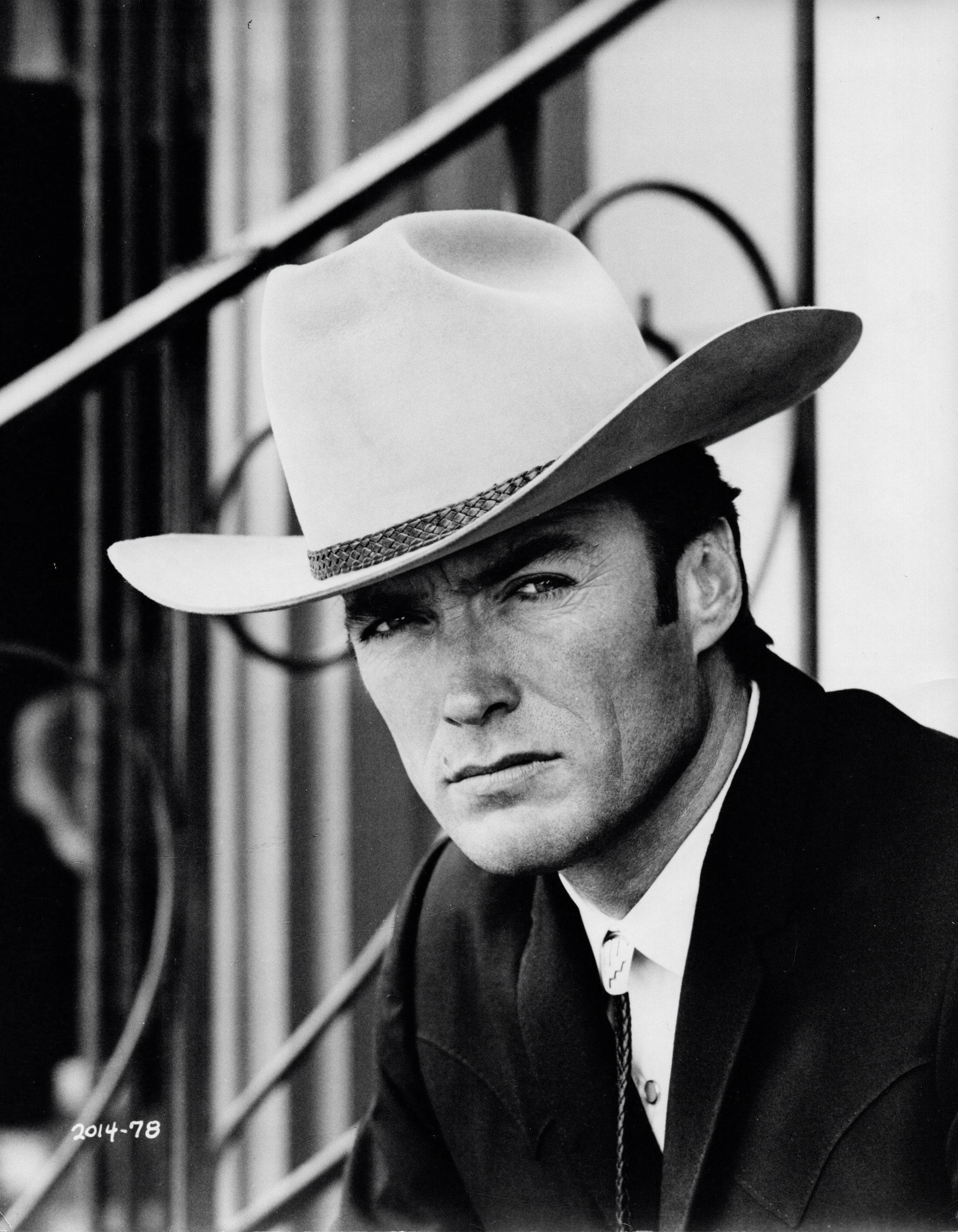 Unknown Black and White Photograph - Clint Eastwood in Cowboy Hat Vintage Original Photograph