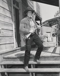 Vintage Clint Walker with Rifle Globe Photos Fine Art Print