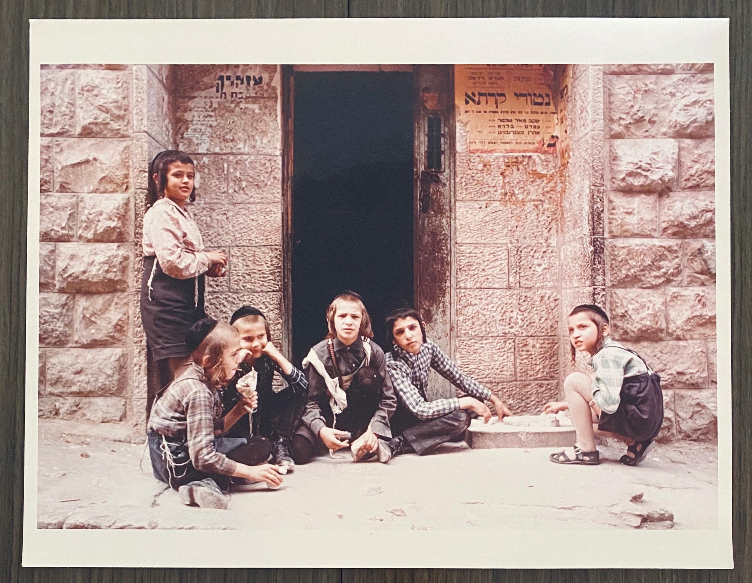 Colored Photograph Of Nerturei Karta Children Playing  For Sale 1