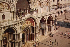 Colored Photograph St. Mark's Square Venice Plaza Scene