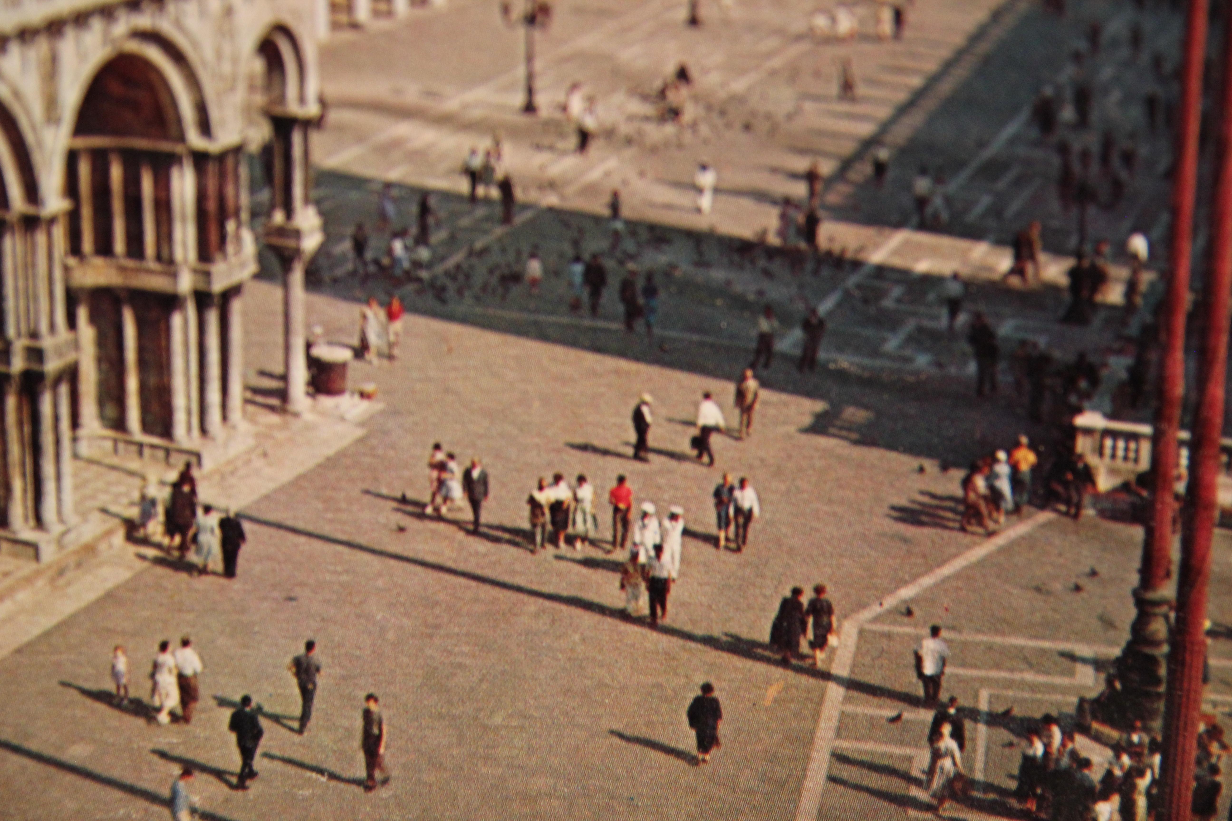Colored Photograph St. Mark's Square Venice Plaza Scene - Brown Color Photograph by Unknown