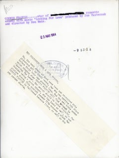 Connie Francis "Looking for Love" Vintage Original Photograph