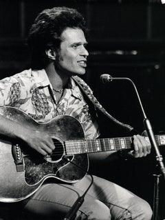 Country Joe McDonald Playing Guitar on Stage Vintage Original Photograph