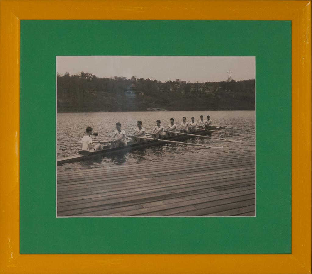 "Culver Academy Eight Oarsmen" c1950s B&W Framed Photo