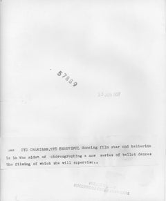 Cyd Charisse: Glamour Looking Up Vintage Original Photograph