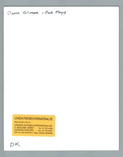 Dave Gilmore of Pink Floyd Strumming Guitar Vintage Original Photograph