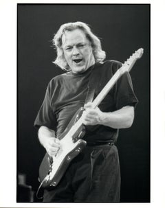 Dave Gilmore of Pink Floyd Strumming Guitar Vintage Original Photograph