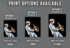 David Bowie Playing Saxophone for "Serious Moonlight" Tour Fine Art Print