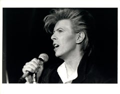 David Bowie Singing Into Mic Vintage Original Photograph