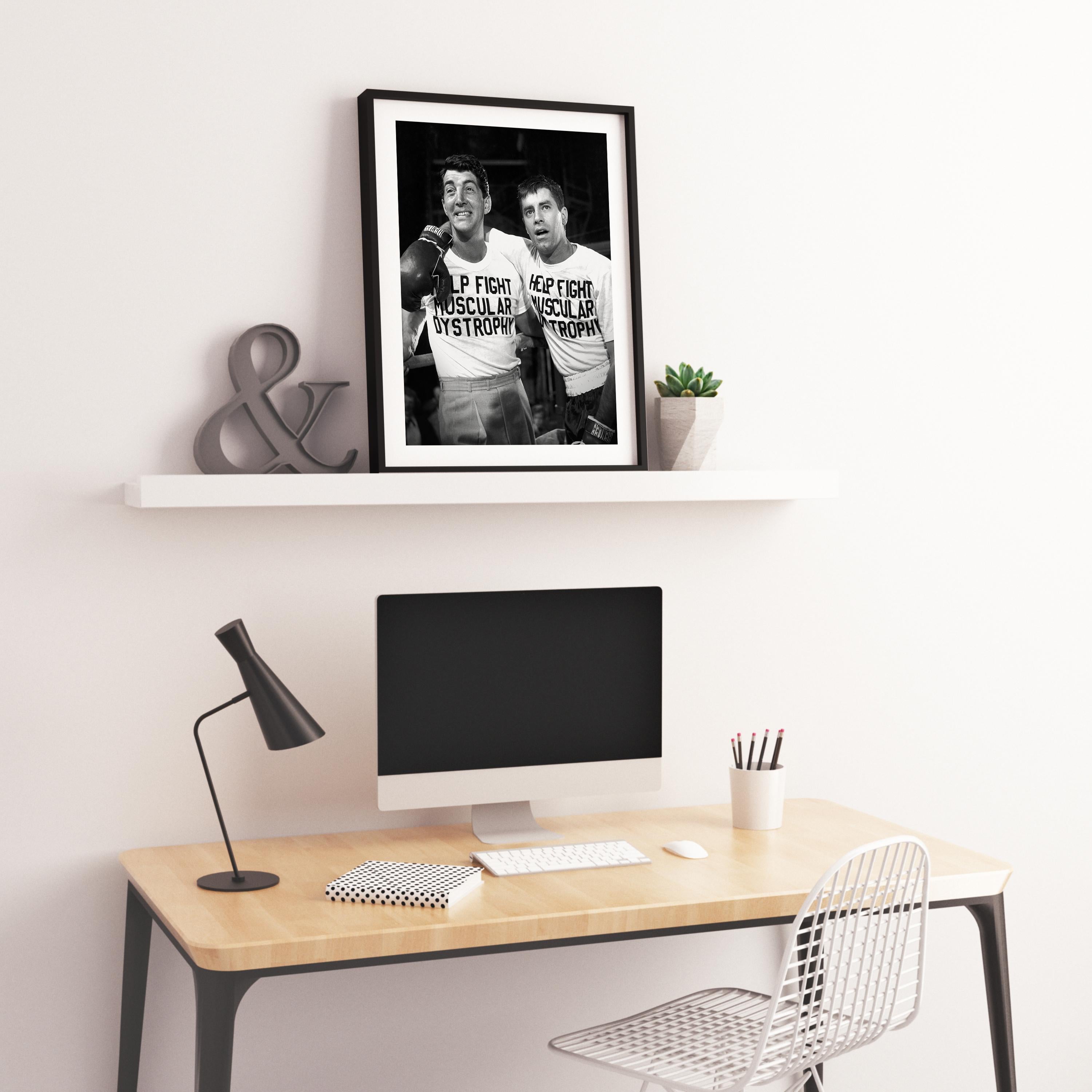 Dean Martin and Jerry Lewis Fight Muscular Dystophy Globe Photos Fine Art Print - Black Portrait Photograph by Unknown