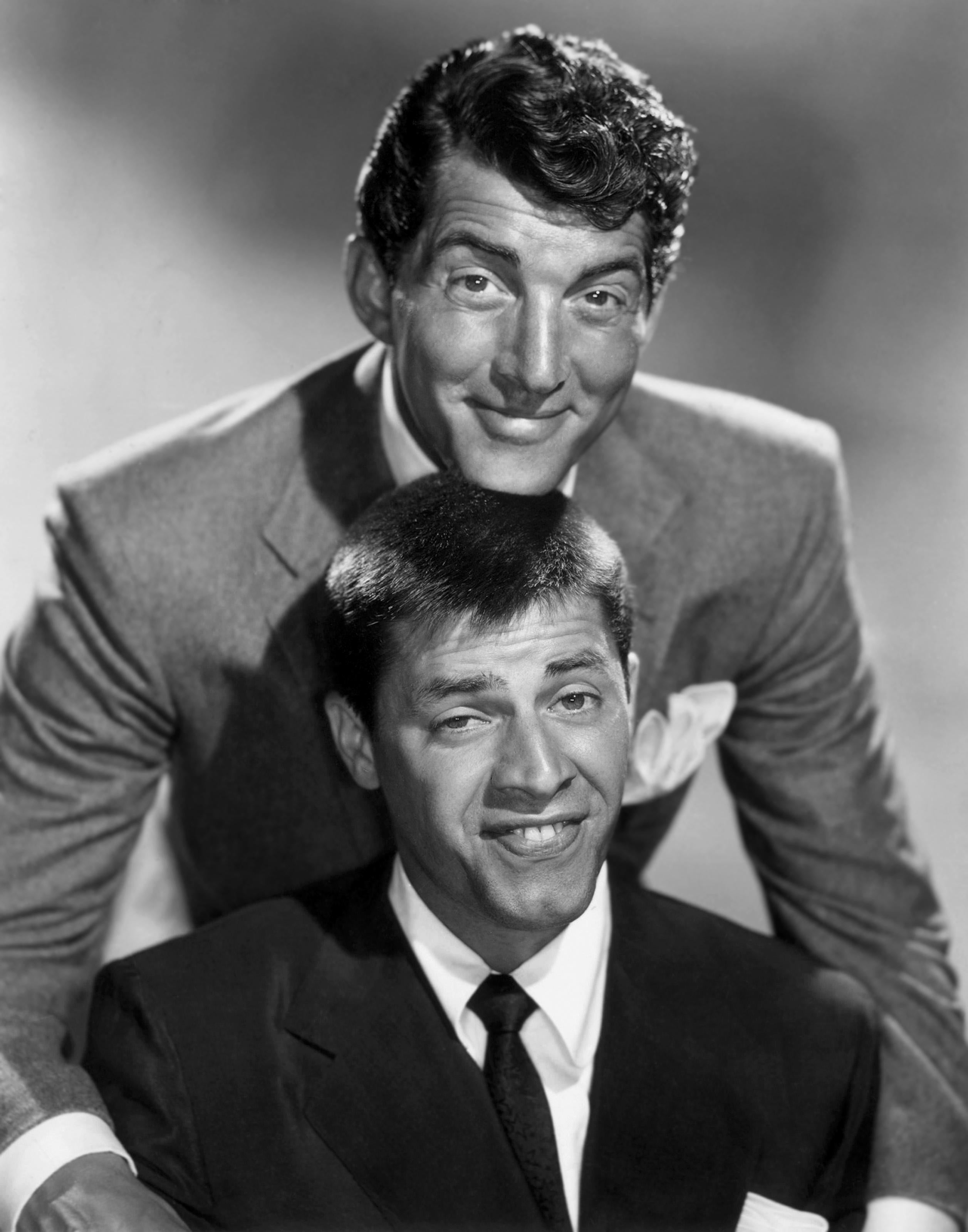Unknown Black and White Photograph - Dean Martin and Jerry Lewis Smiling in the Studio Globe Photos Fine Art Print