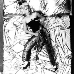 Debbie Harry of Blondie Posed with Saxophone on Bed Vintage Original Photograph