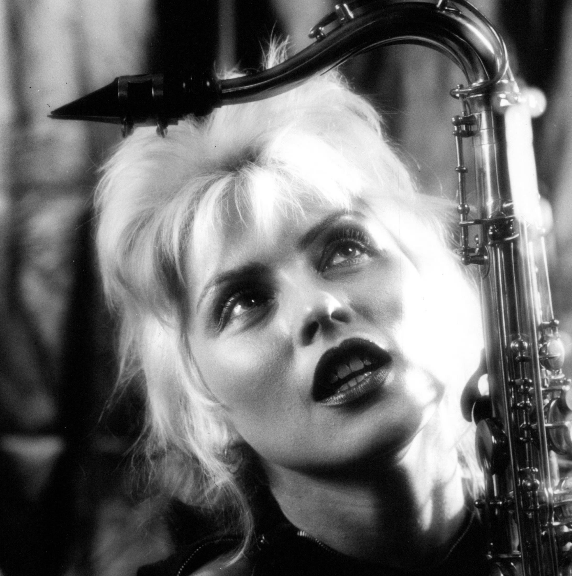 Unknown Black and White Photograph – Debbie Harry of Blondie with Saxophone Vintage Original Photograph