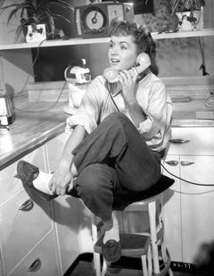 Debbie Reynolds Talking on Telephone