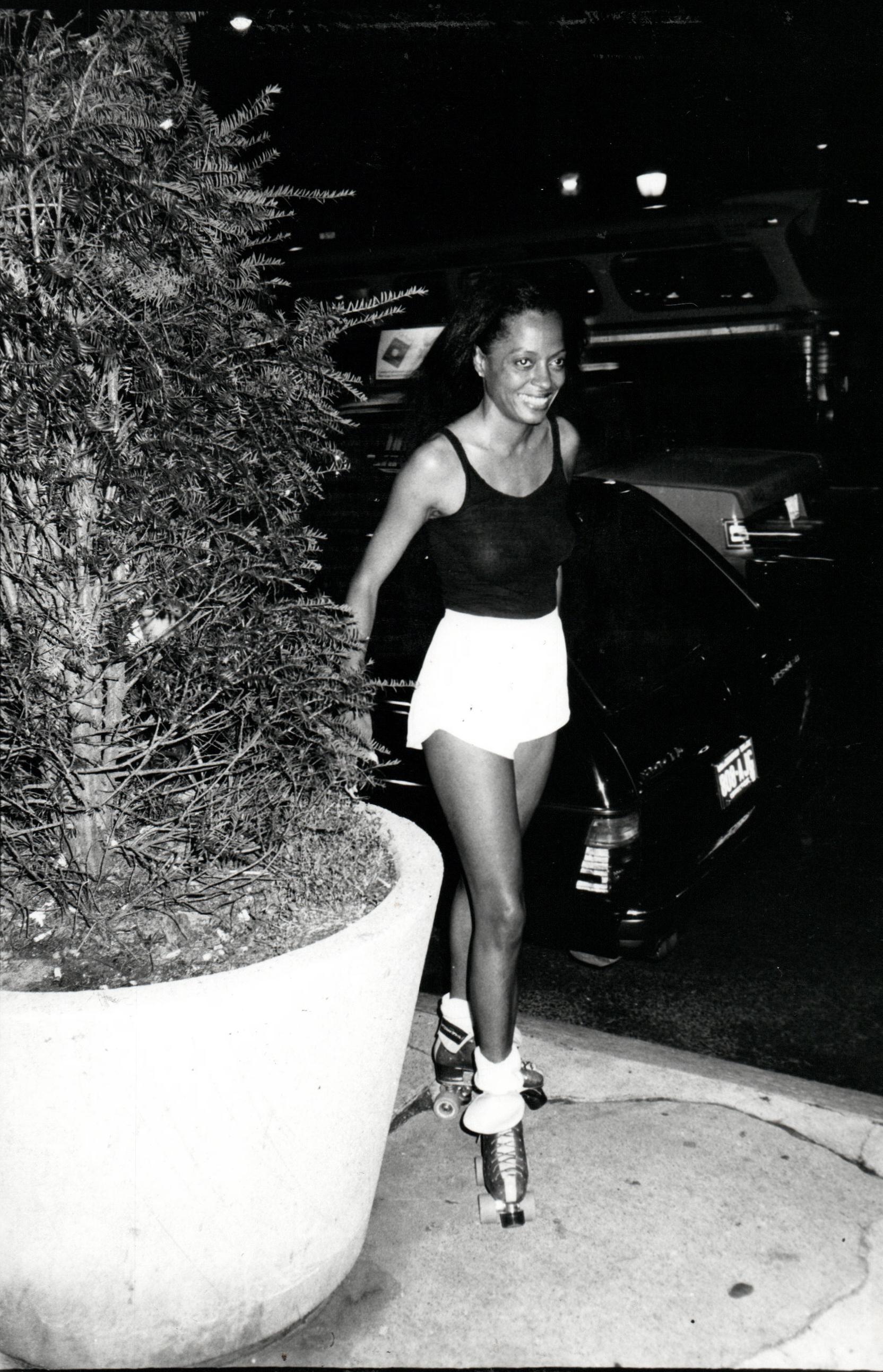 Unknown Portrait Photograph - Diana Ross Smiling on Skates Vintage Original Photograph