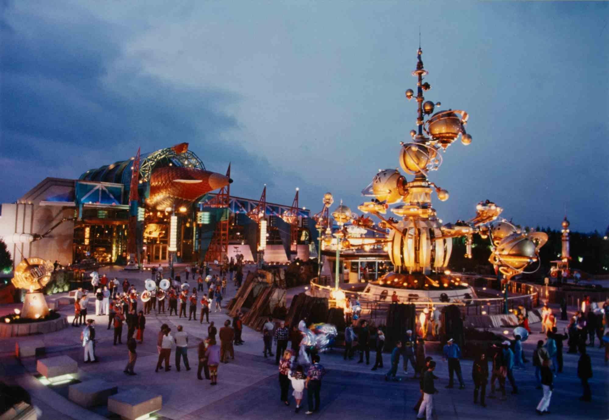 Unknown Figurative Photograph - Discoveryland by Night - Euro Disneyland - Vintage Photograph - 1990s