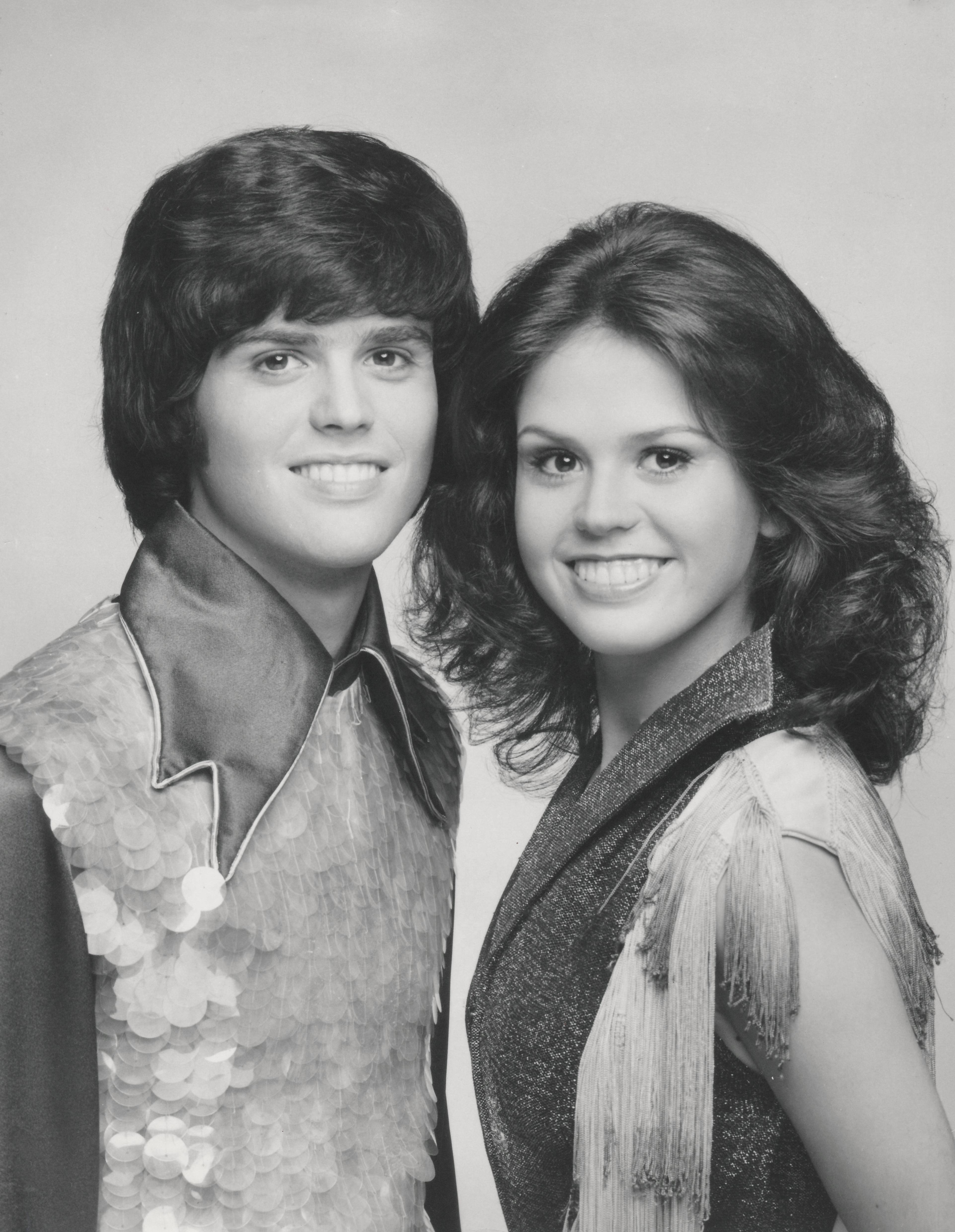 Unknown Portrait Photograph - Donny and Marie Musical Duo Smiling Globe Photos Fine Art Print