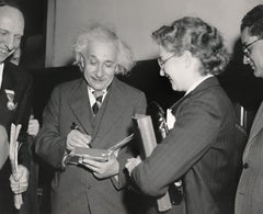 Dr. Albert Einstein Giving Autographs Fine Art Print