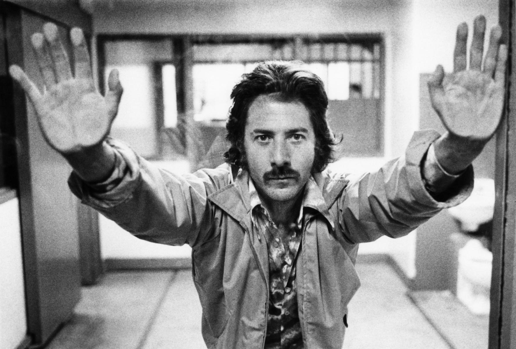 Unknown Black and White Photograph -  Dustin Hoffman On Set - Silver Gelatin Print