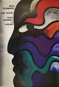 Dwa Teatry (Two Theatres)  - Retro Offset Print - 1974