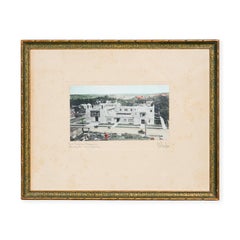 Fotografía arquitectónica histórica en color del Museo de Arte de Nuevo México