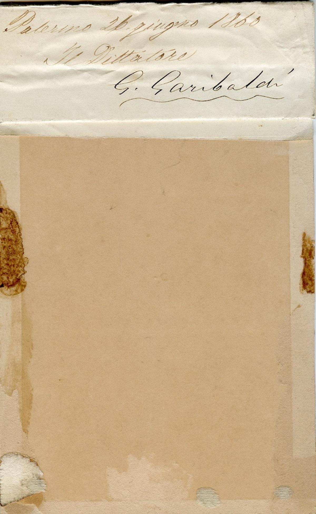 Ritratto precocemente firmato di Giuseppe Garibaldi - Stampa originale all'albumina 1860 - Photograph di Unknown