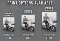 Edd Byrnes Smiling on Moped Globe Photos Fine Art Print