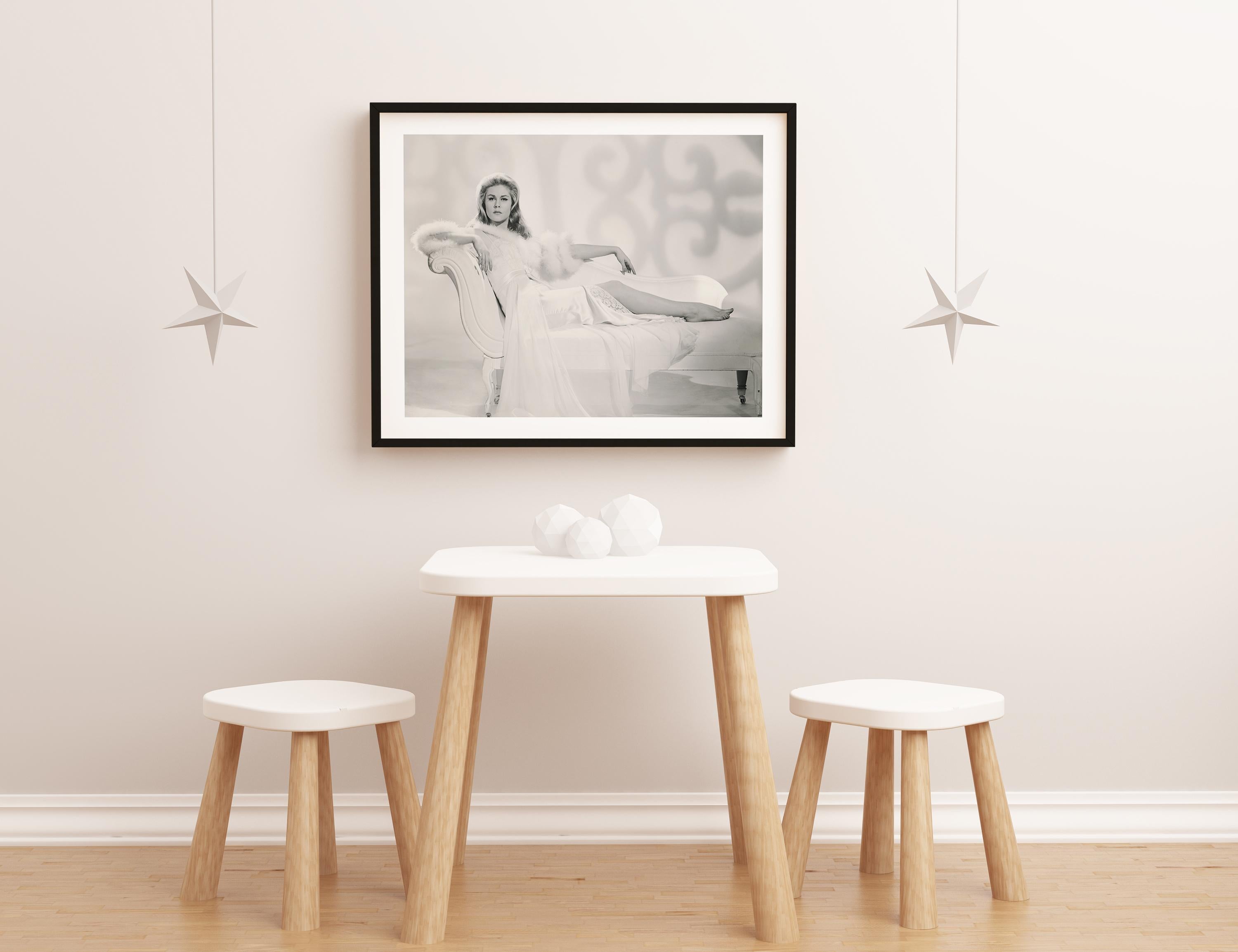 Elizabeth Montgomery Seductive Pose Fine Art Print - Gray Portrait Photograph by Unknown