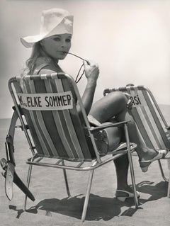 Elke Sommer on the Beach Fine Art Print