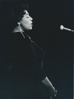 Ella Fitzgerald on stage, black and white, unknown Date