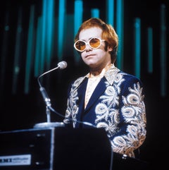 Vintage Elton John at the Piano Globe Photos Fine Art Print