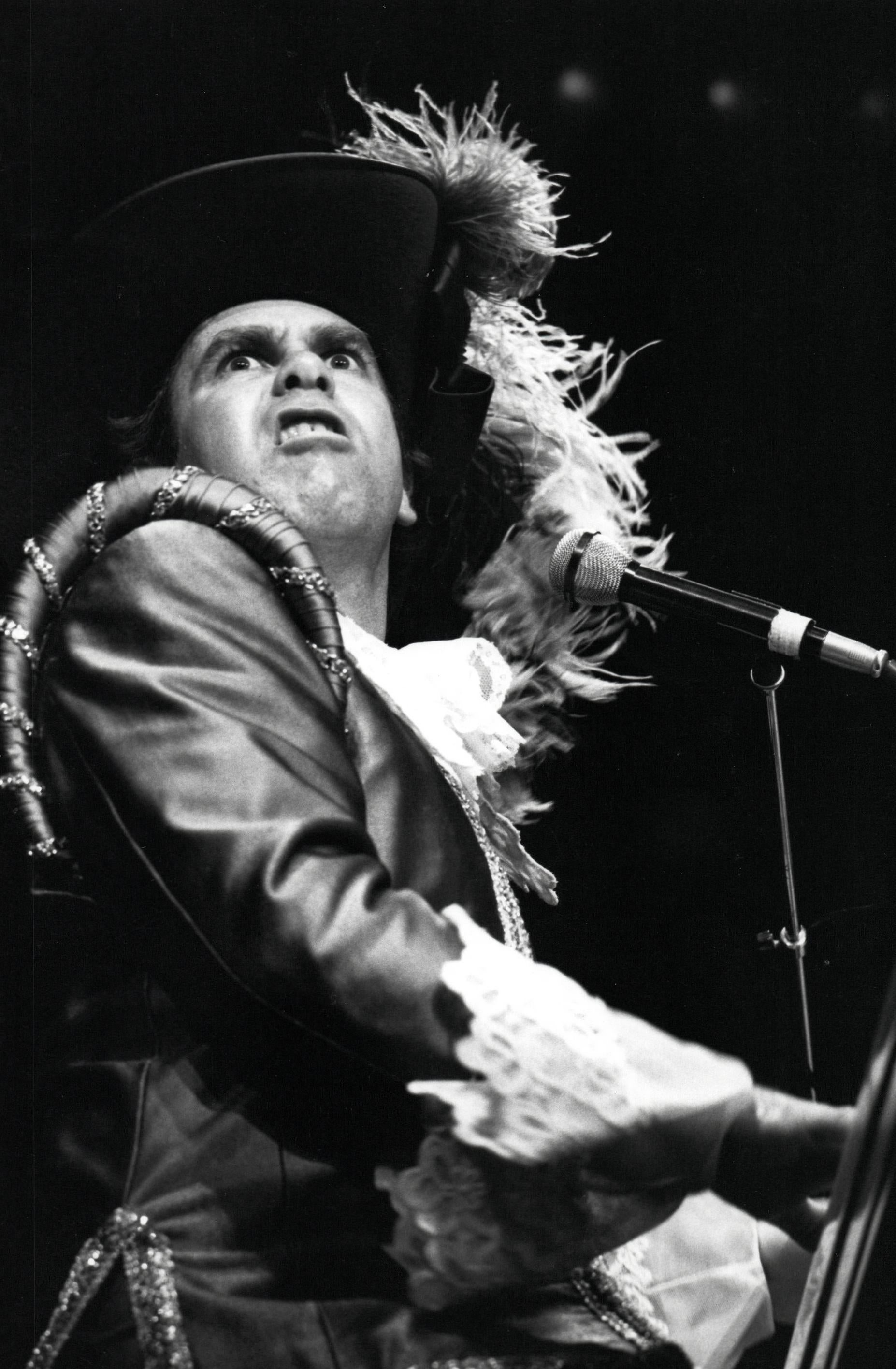 Unknown Black and White Photograph - Elton John Performing in Madison Square Garden Vintage Original Photograph