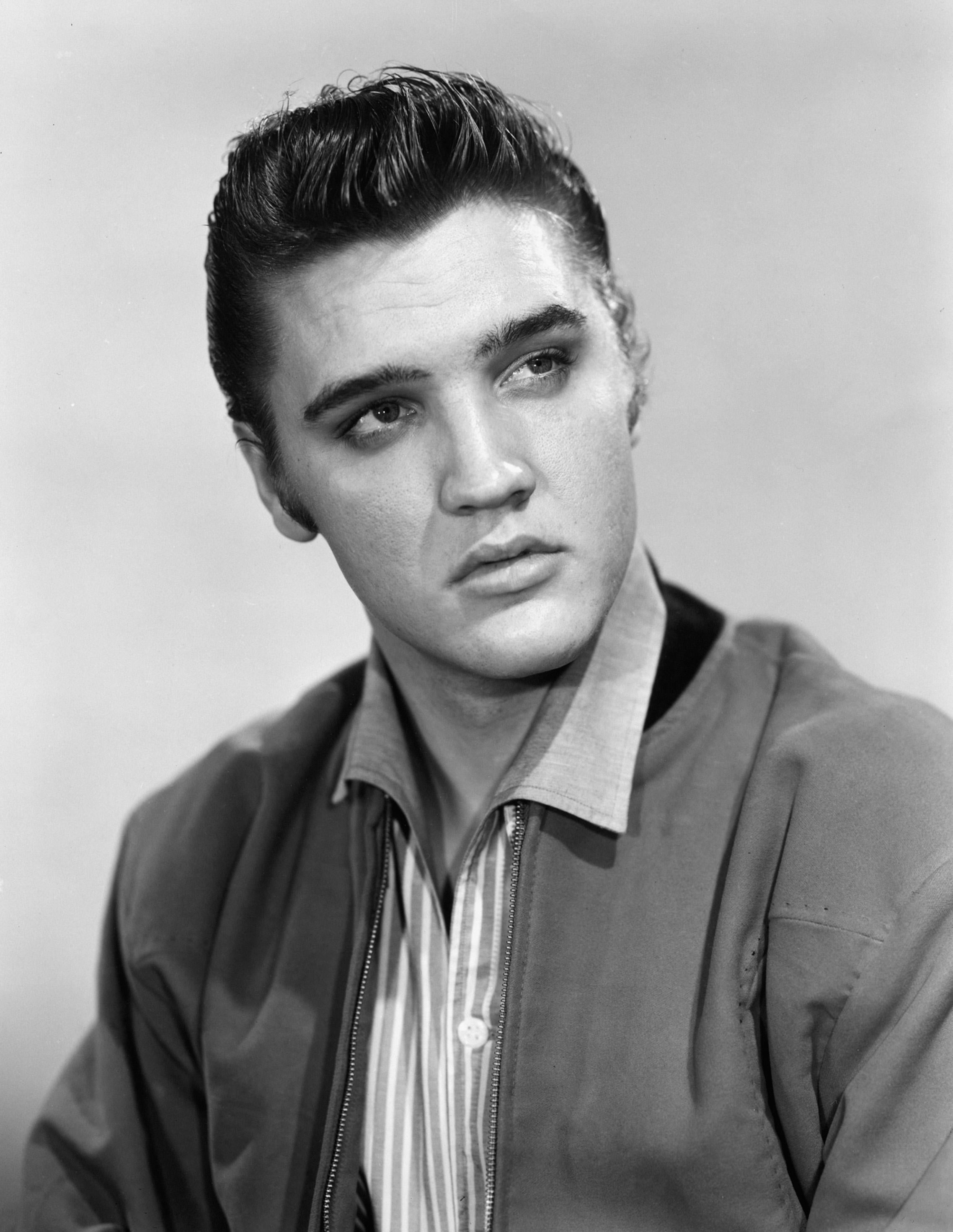 Unknown Portrait Photograph - Elvis Pouting in the Studio Globe Photos Fine Art Print