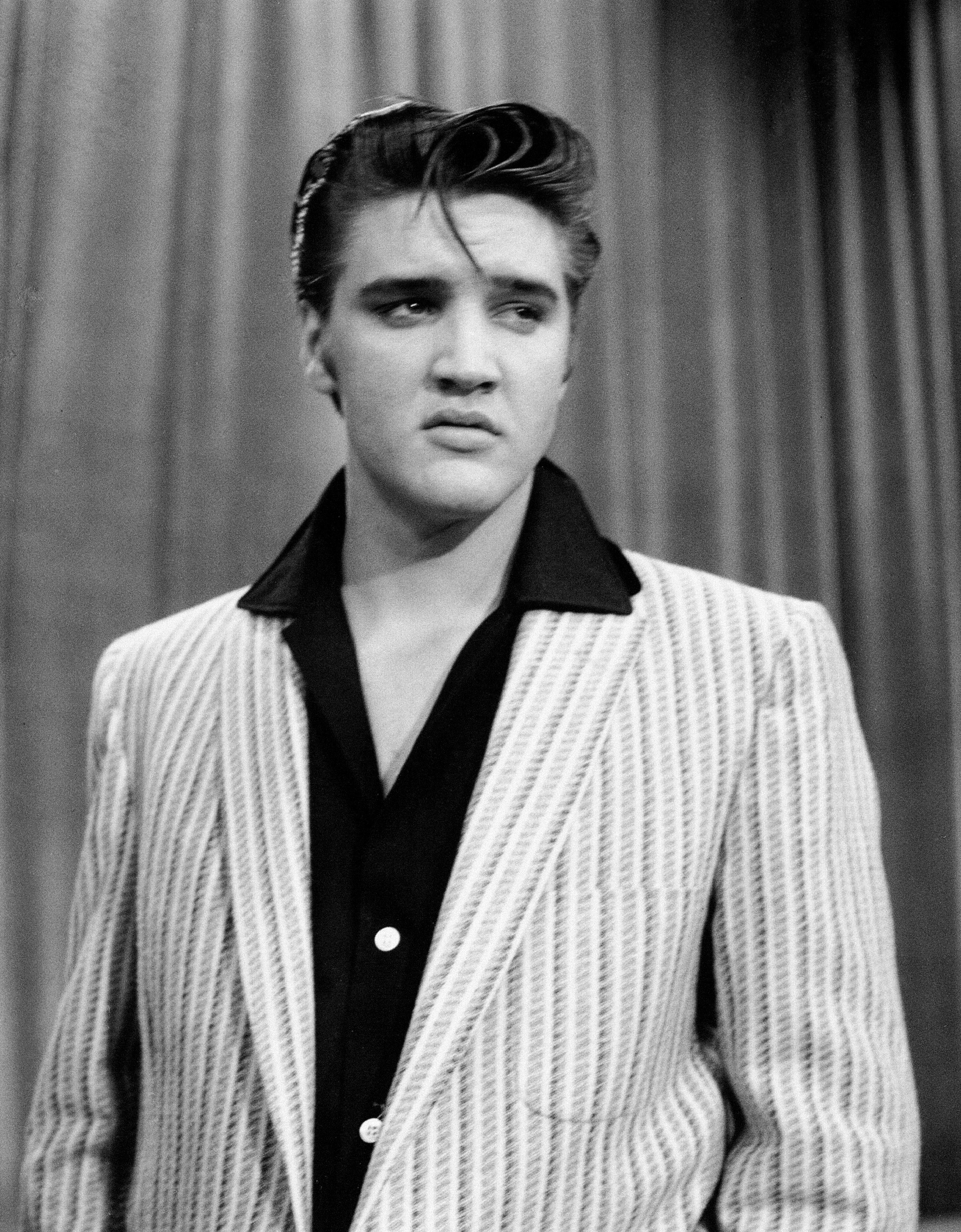 Unknown Black and White Photograph - Elvis Presley Candid and Pouting Globe Photos Fine Art Print