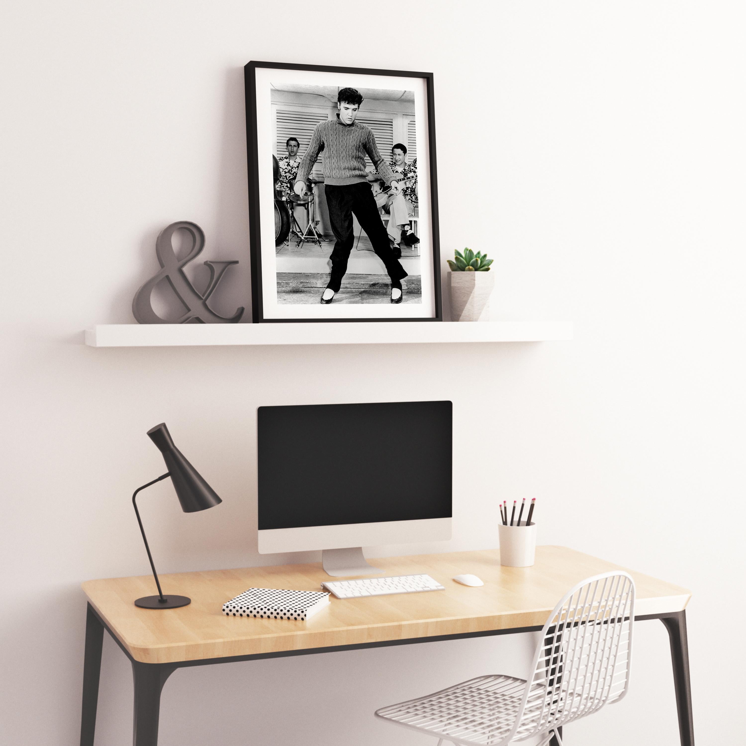 Elvis Presley Dancing Globe Photos Fine Art Print - Gray Black and White Photograph by Unknown