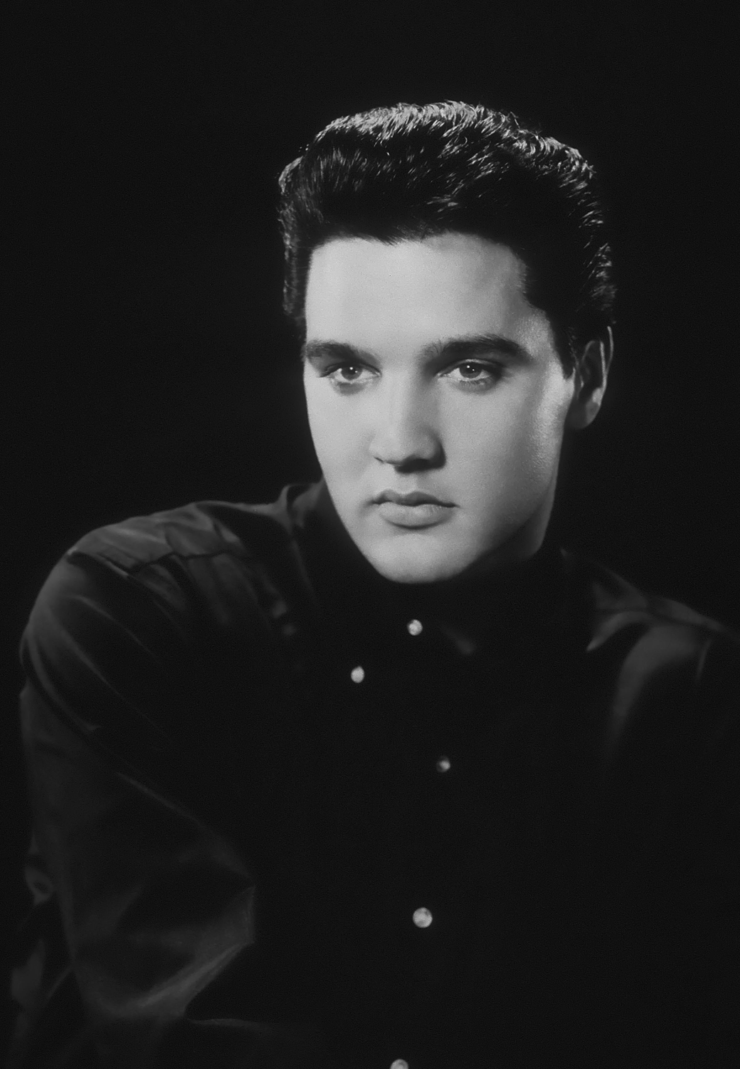 Unknown Portrait Photograph - Elvis Presley: Handsome Star in the Studio II Globe Photos Fine Art Print