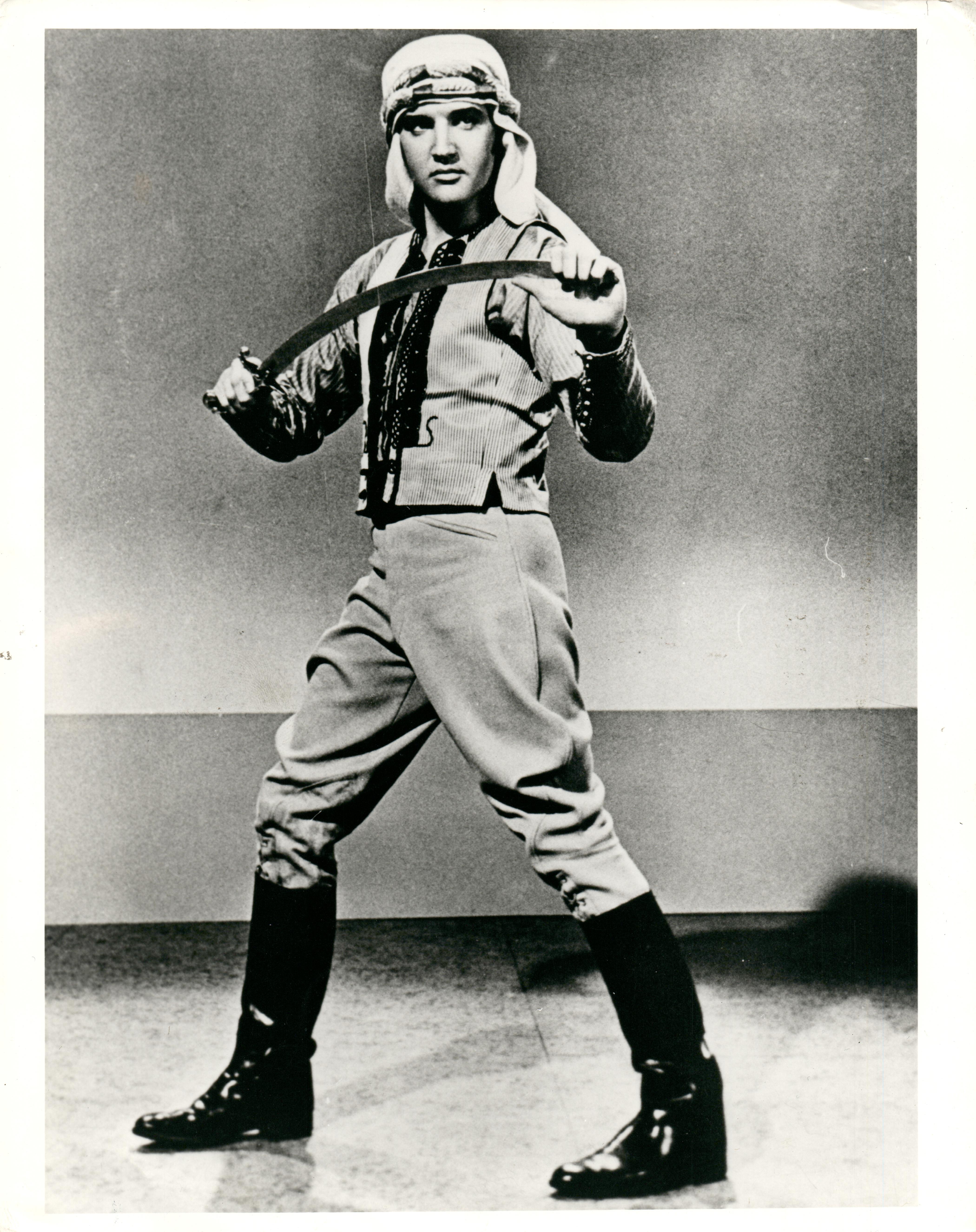 Unknown Black and White Photograph - Elvis Presley in Harum Scarum Vintage Press Print