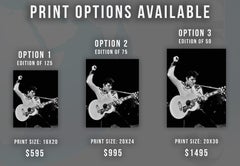 Elvis Presley Playing Guitar on Stage Globe Photos Fine Art Print