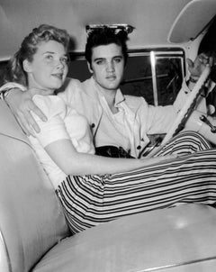 Elvis Presley with Sweetheart in Car Globe Photos Fine Art Print