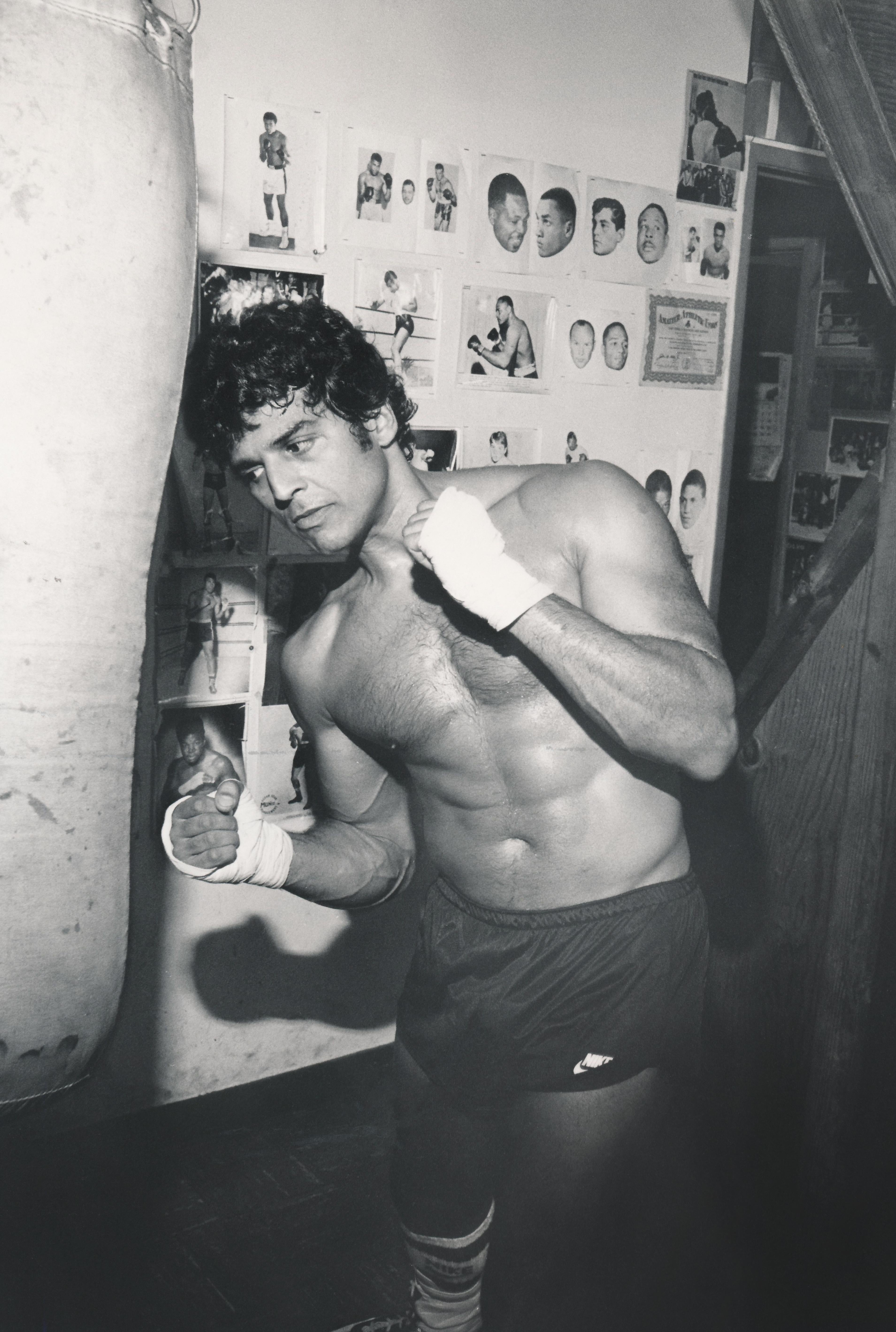 Unknown Portrait Photograph - Erik Estrada of "CHiPs" Boxing Globe Photos Fine Art Print