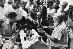 Ernest Hemingway with the Locals in Spain Fine Art Print