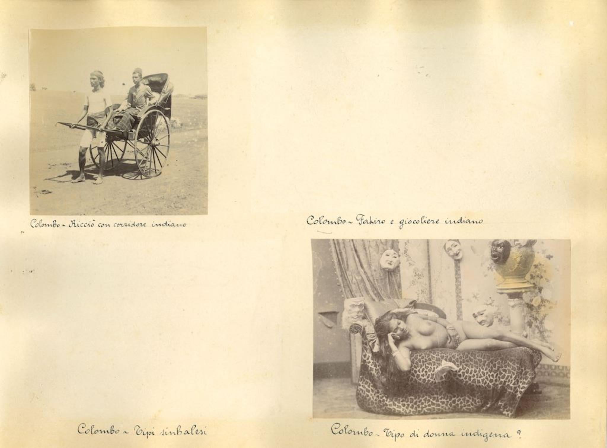 Ethnographic Photos from Colombo Sri Lanka - Original Albumen Prints - 1890s - Photograph by Unknown