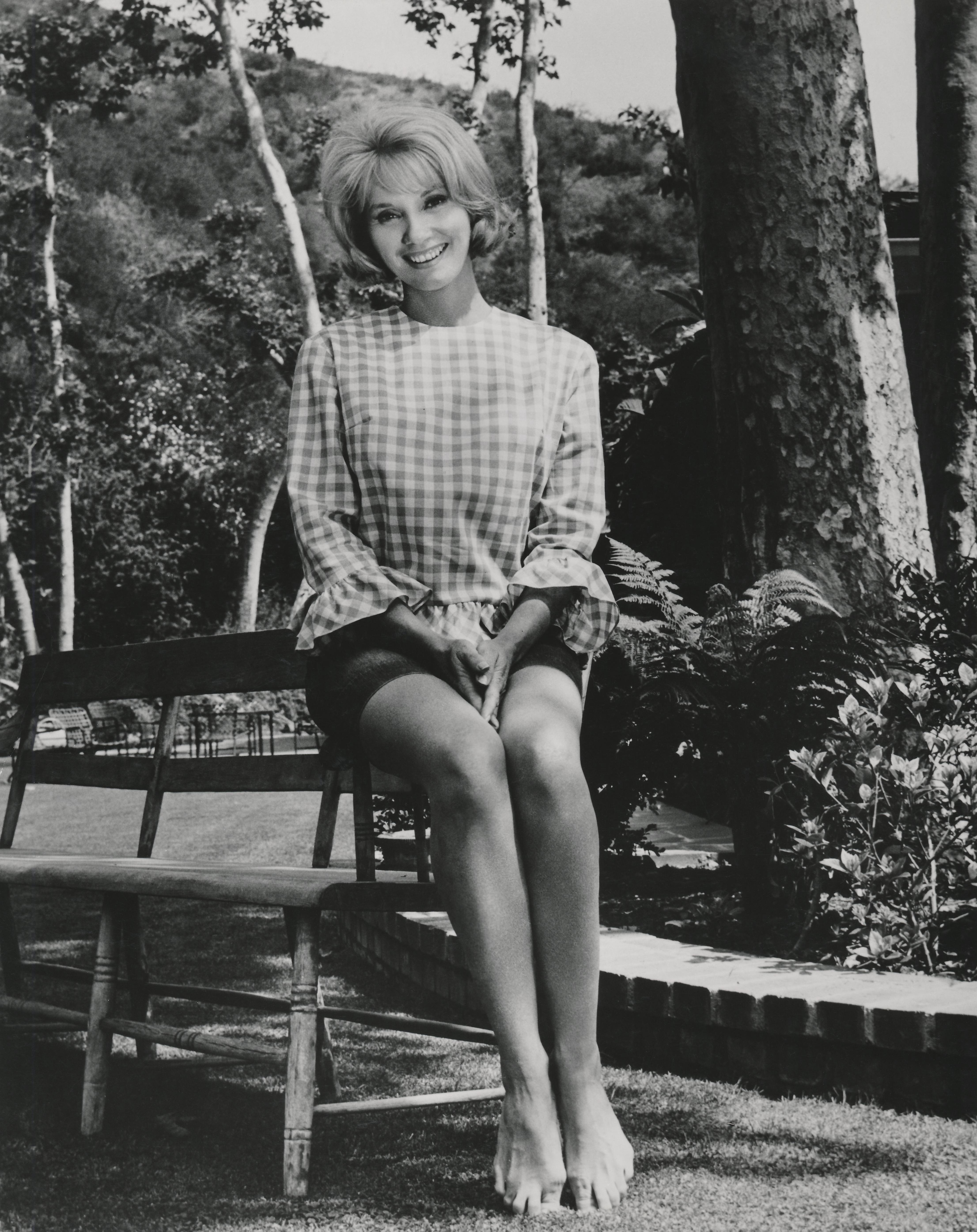 Unknown Black and White Photograph - Eva Marie Saint Sitting Outdoors Fine Art Print