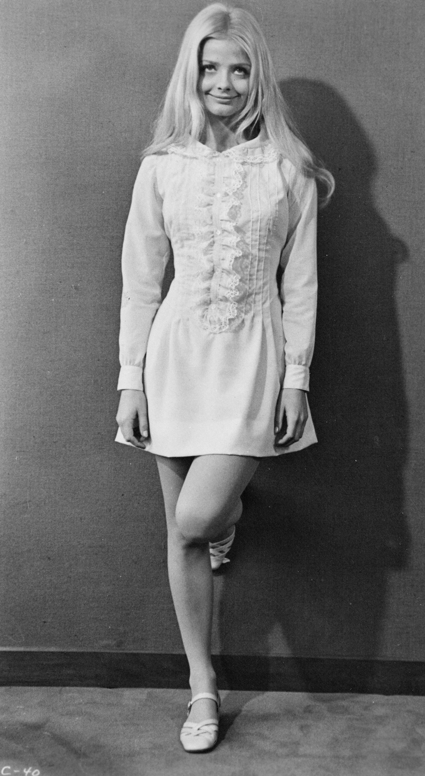 Unknown - Ewa Aulin in White Mini Dress Vintage Original Photograph For ...