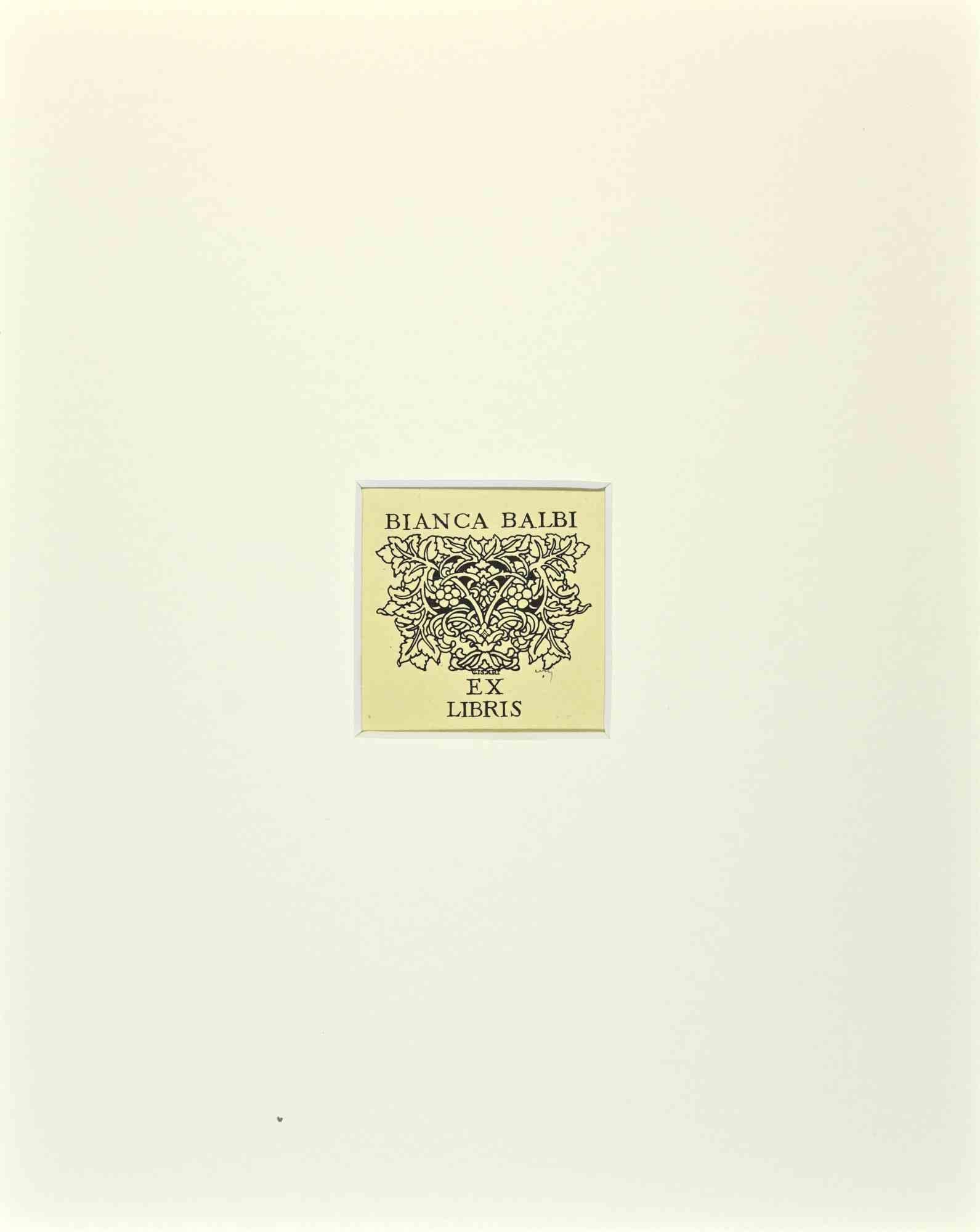 Ex Libris  - Bianca Balbi - Woodcut - Mid-20th Century