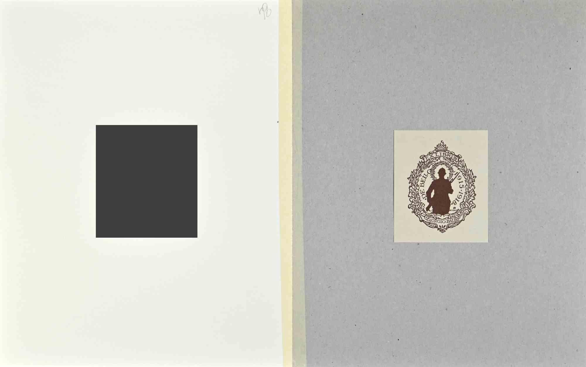 Ex Libris  - Giorgio Balbi - De Bello - Woodcut - Mid-20th Century - Print by Unknown