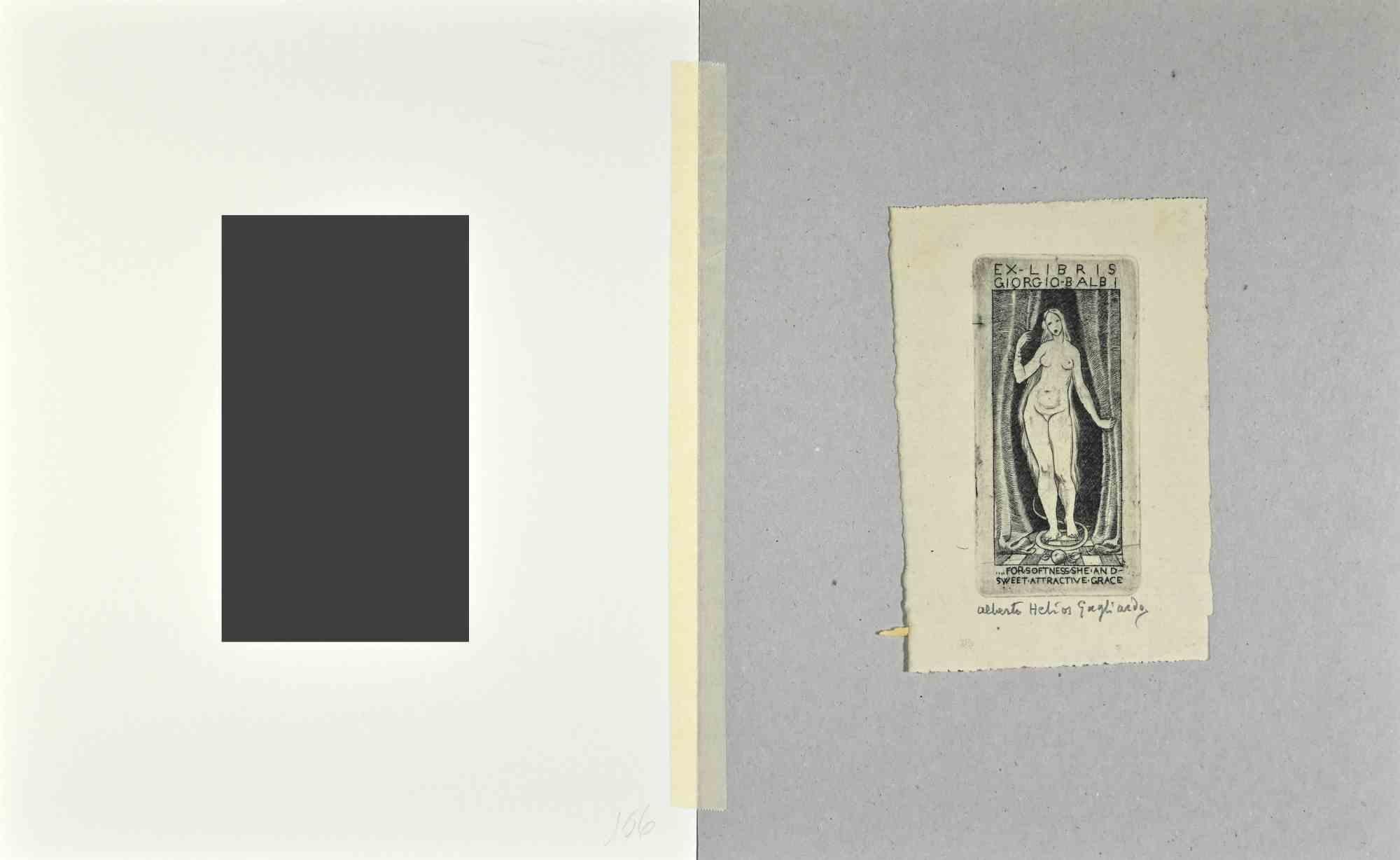 Ex Libris - Giorgio Balbi - Radierung  - Mitte des 20. Jahrhunderts – Print von Unknown